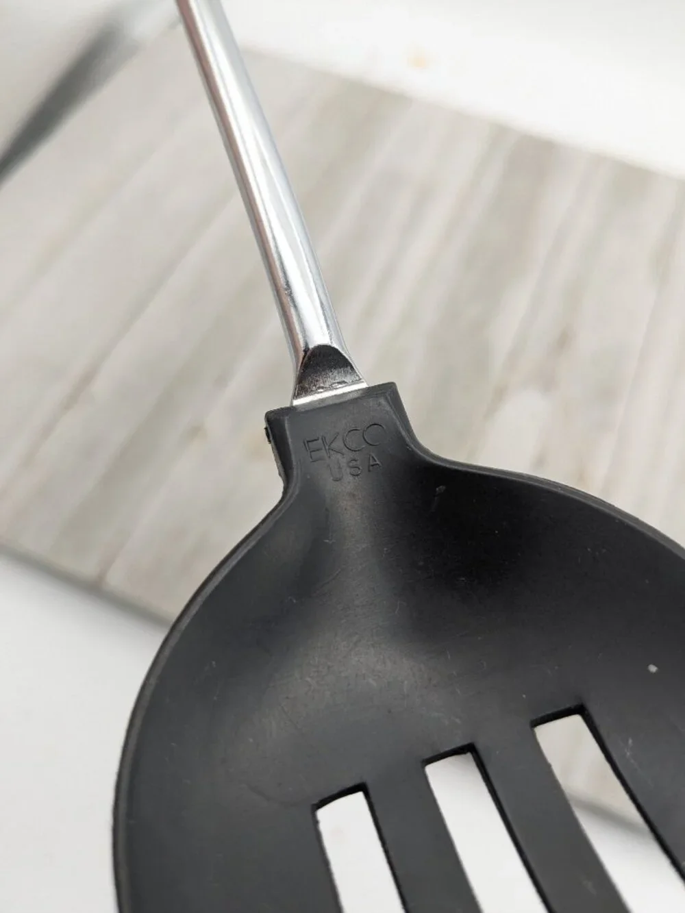 Ekco Black Nylon #2 Plastic Slotted Spoon 12